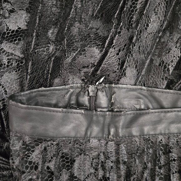 Free People Pretty Pleats Lace Skirt SZ 4 Black - Picture 11 of 14